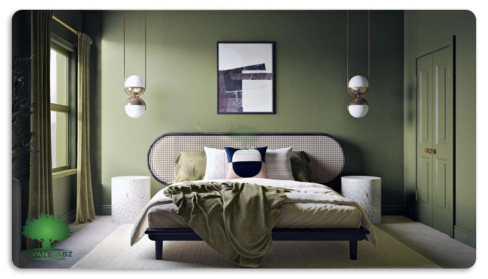 رنگ سبز برای اتاق خوا بزرگسال
