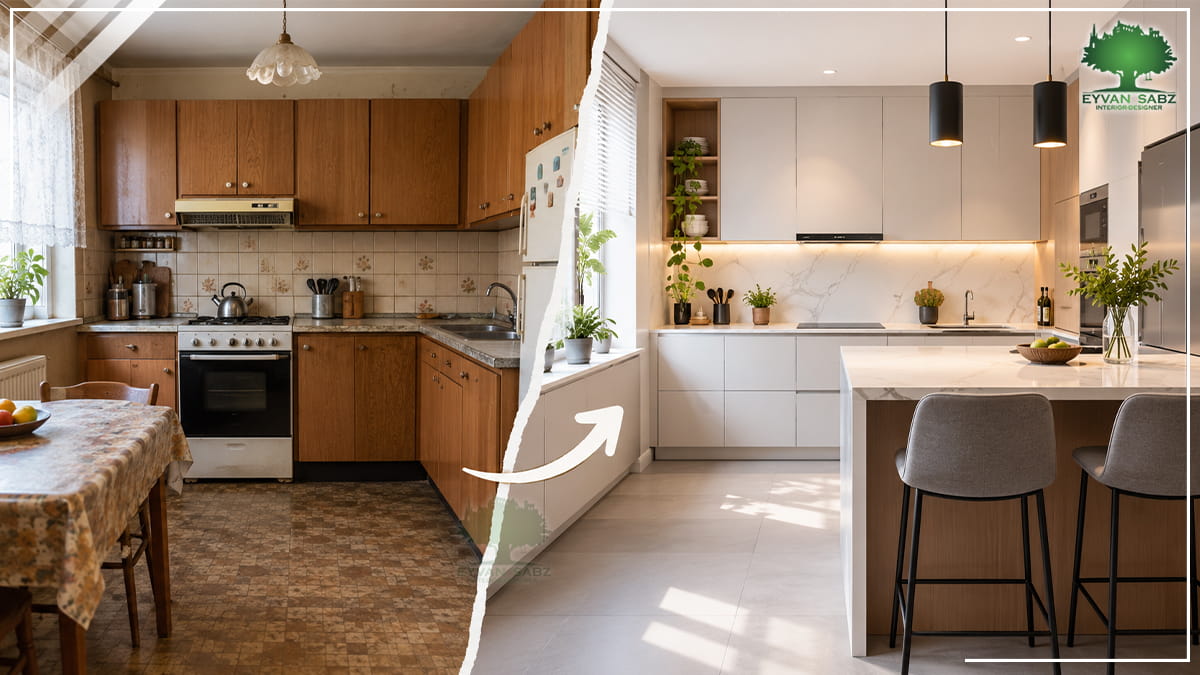 چگونه آشپزخانه قدیمی را به آشپزخانه مدرن تبدیل کنیم؟